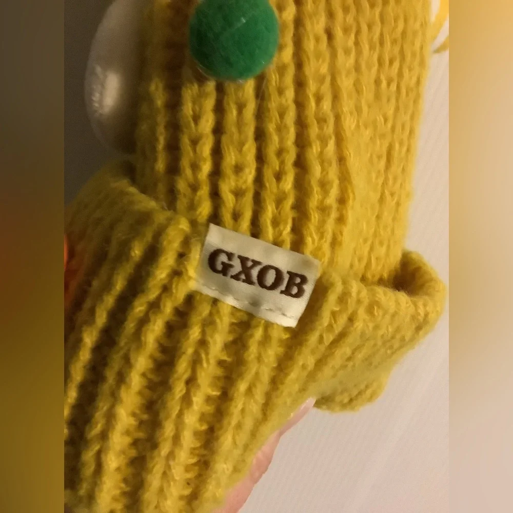 GXOB Kids Monster Beanie Hat | 3D Face | Yellow